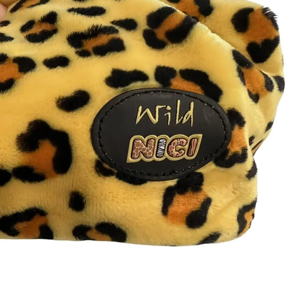 Enesco Wild Nici Leopard Print Plush Cosmetic Bag Pouch – Mini Travel Case